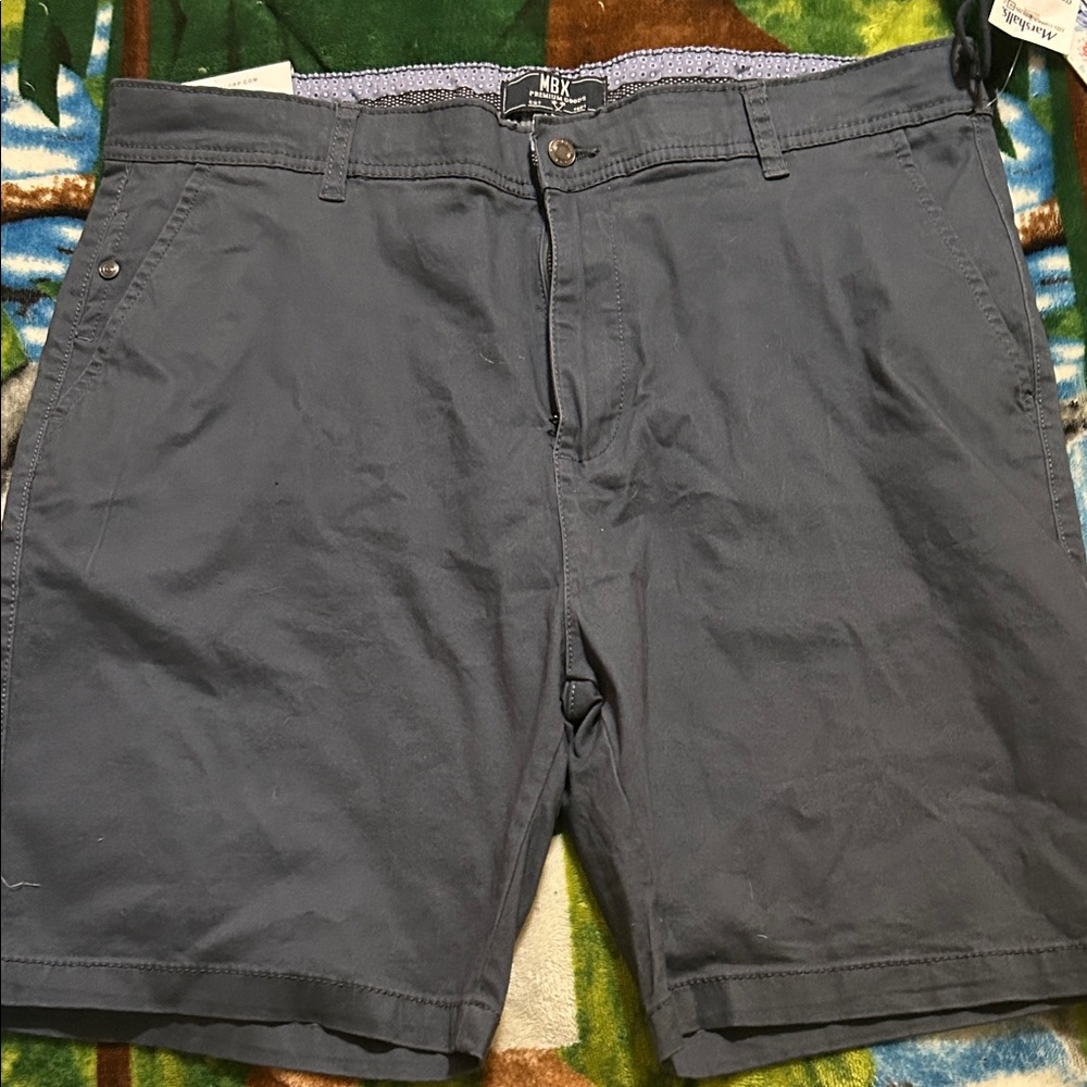MBX Men's Charcoal Flat Front Shorts